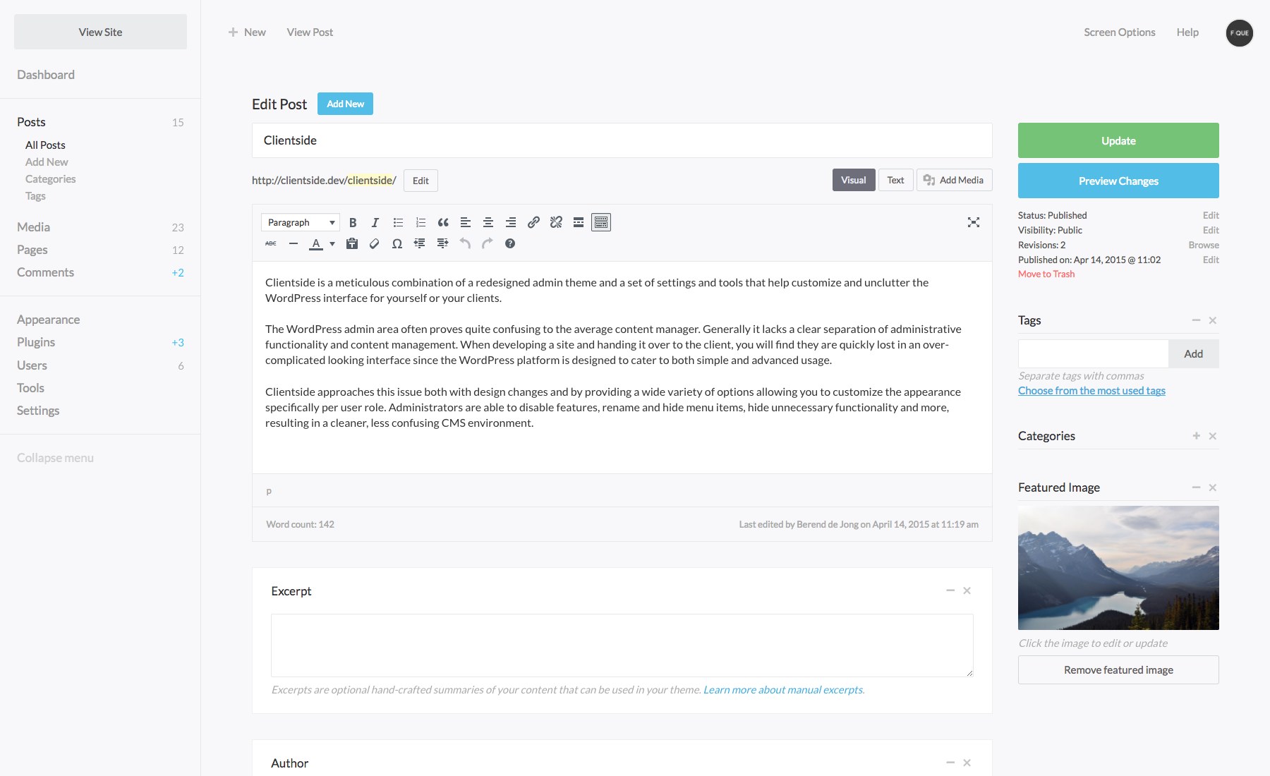 Clientside - WordPress Admin Theme 客户端 - WordPress后台管理主题插件
